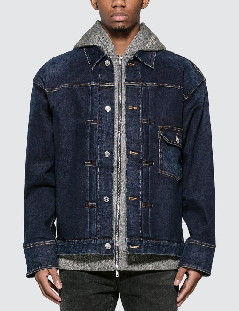 MASTERMIND WORLD スカルデザイン ブラックデニムジャケット SCサブカルチャーxマスターマインド・ワールドの初コラボコレクション