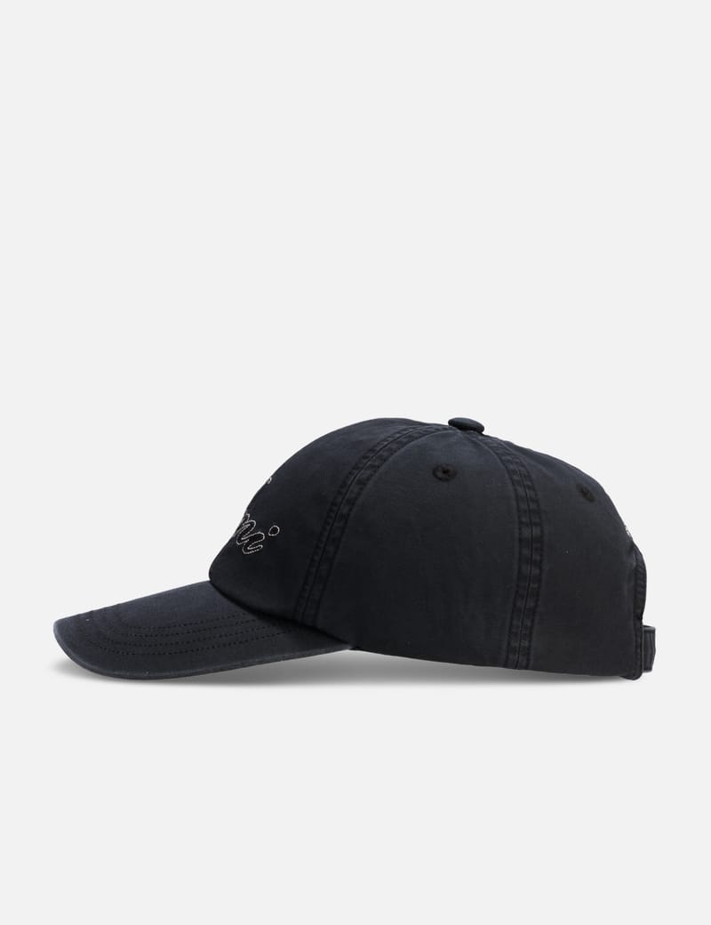 Ami Cotton Cap in Washed Black with signature Paris embroidery and