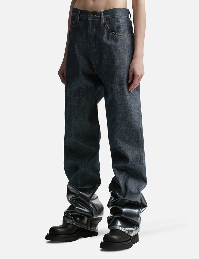 Maison Margiela - Lacquered Turn-up Jeans | HBX - Globally Maison Margiela - Lacquered Turn-up Jeans | HBX - Globally