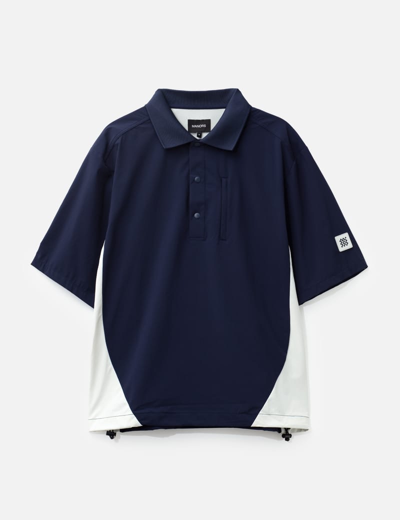 Manors Golf Shooter Shirt - Navy water- and wind-resistant