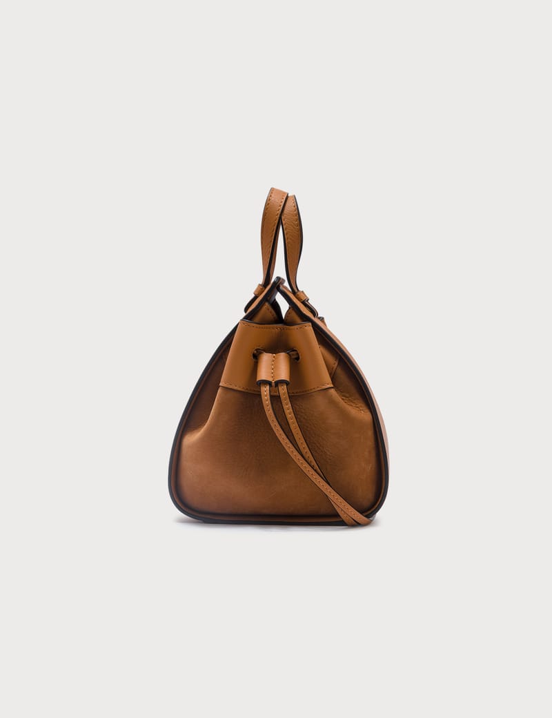 お急ぎください♪ LOEWE Hammock Mini Bag Mini Hammock Hobo in raffia and calfskin Brown - LOEWE