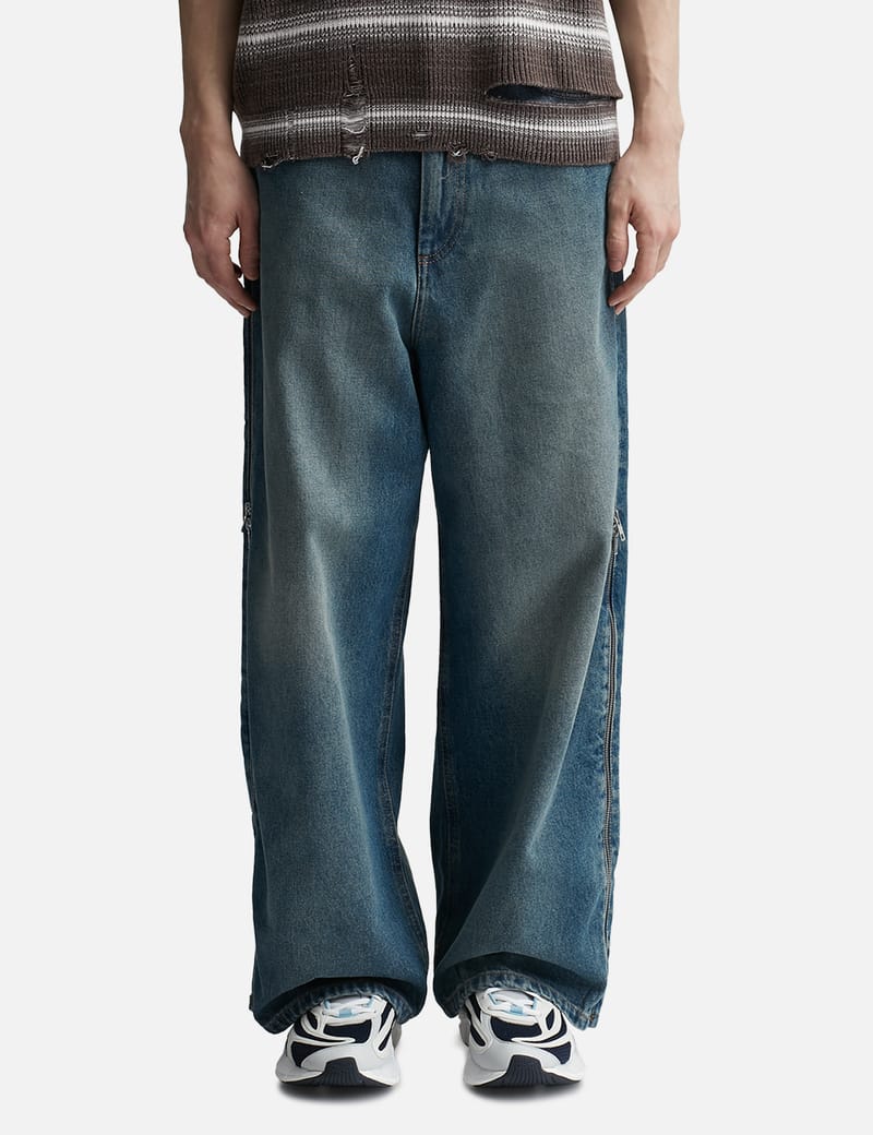 【関税込み】LU'U DAN ブルー パネル ジーンズ LUU DAN - Side Zip Jeans | HBX - Globally Curated Fashion