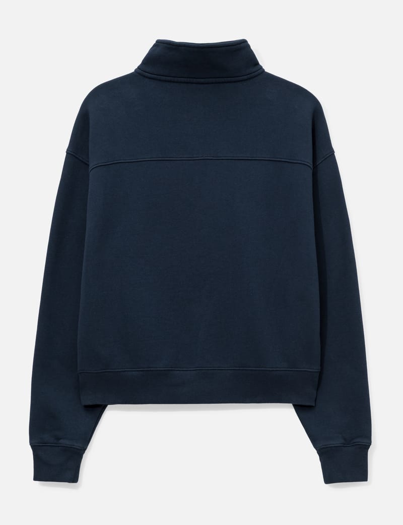 Sporty & Rich NY Crest Embroidered Quarter Zip - Oversized cotton
