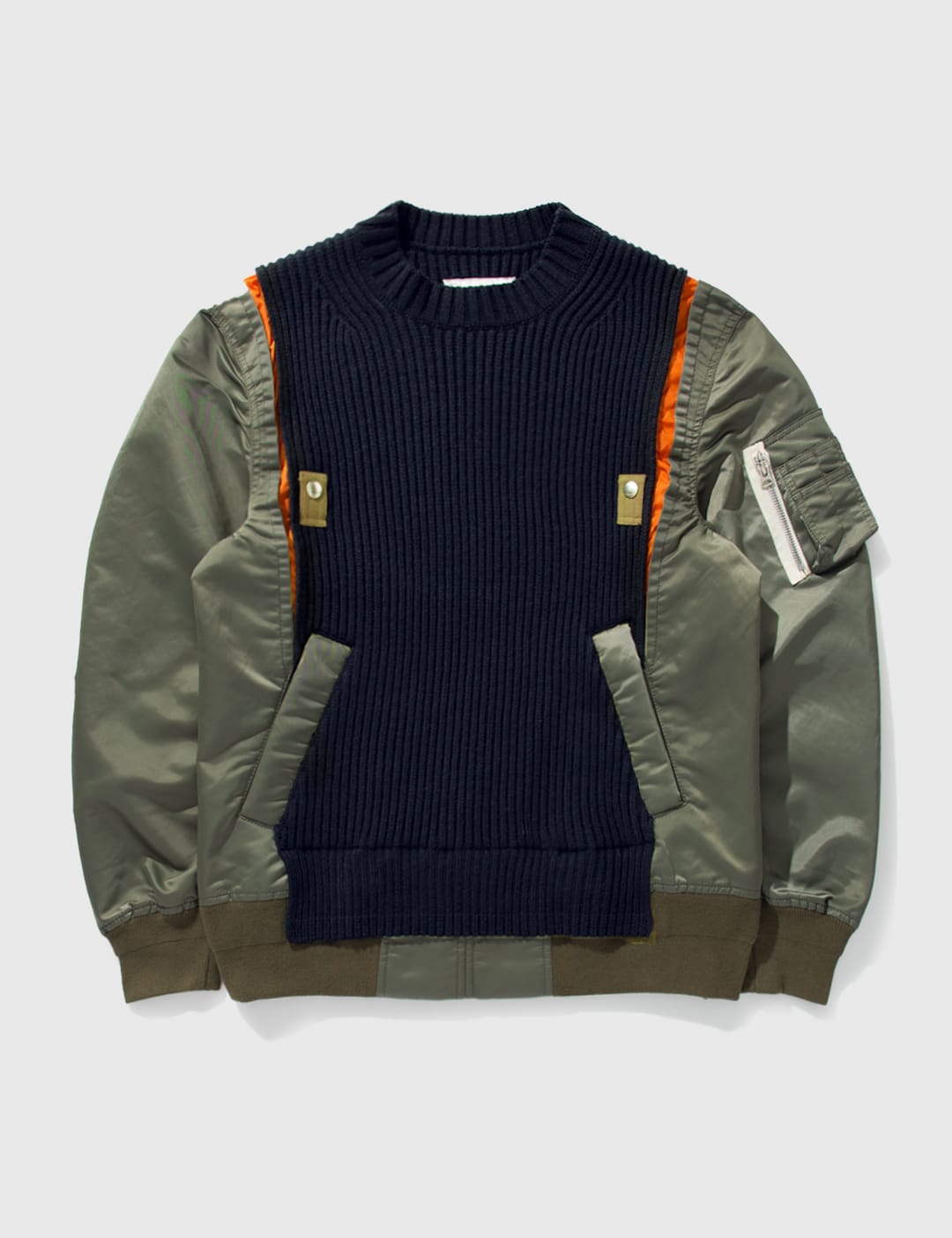 Sacai - Nylon Twill Mix Knit Pullover | HBX - Globally Curated Fashion and  Lifestyle by Hypebeast