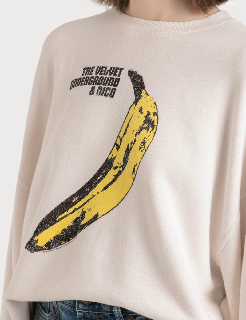 R13 Velvet Underground Banana Oversized Crewneck Sweatshirt