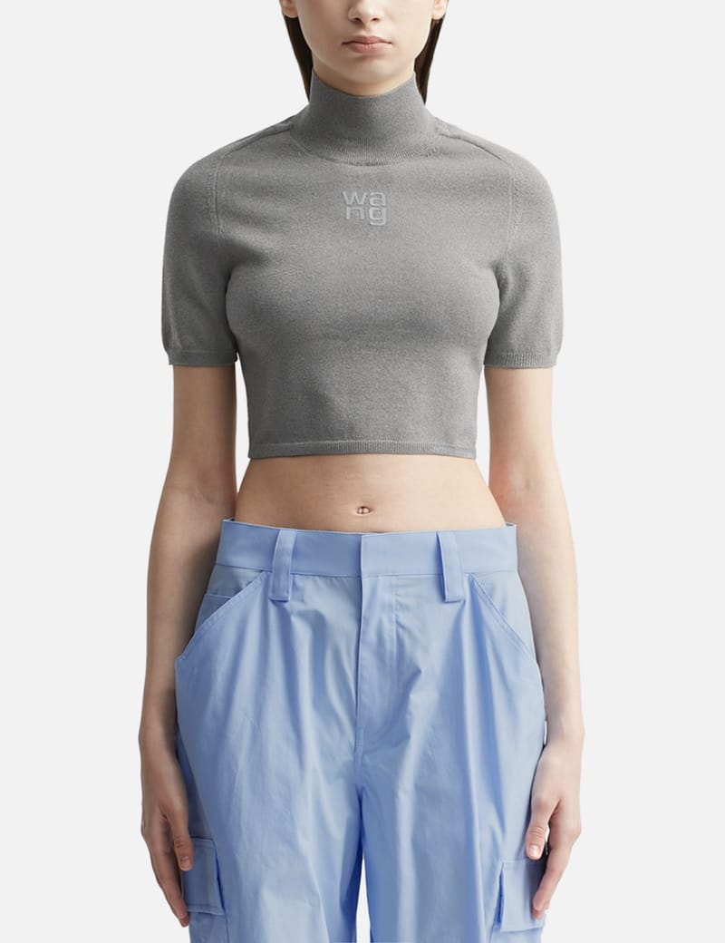 T BY ALEXANDER WANG ルーシュド モックネック トップ-