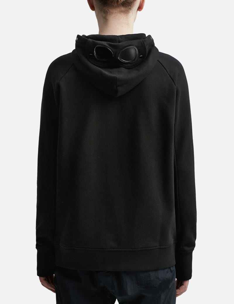 Cp company full online zip goggle hoodie black