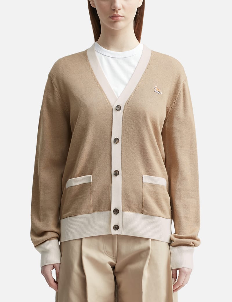 Maison Kitsuné - Baby Fox Patch Bi-Color Classic Cardigan | HBX