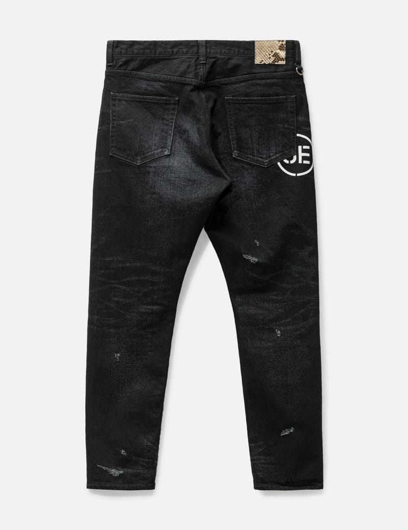 uniform experiment - Damaged Denim Tapered Pants | HBX - HYPEBEAST