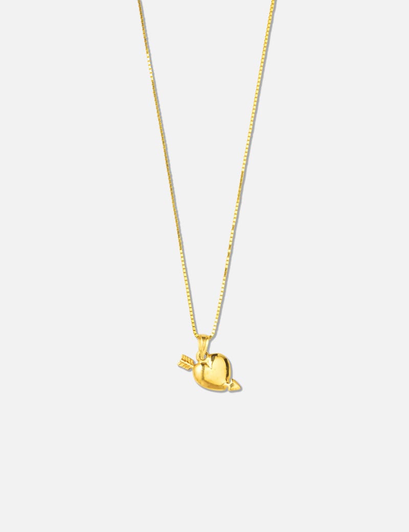 Supreme Gold Heart & Arrow Pendant - 14K gold necklace with