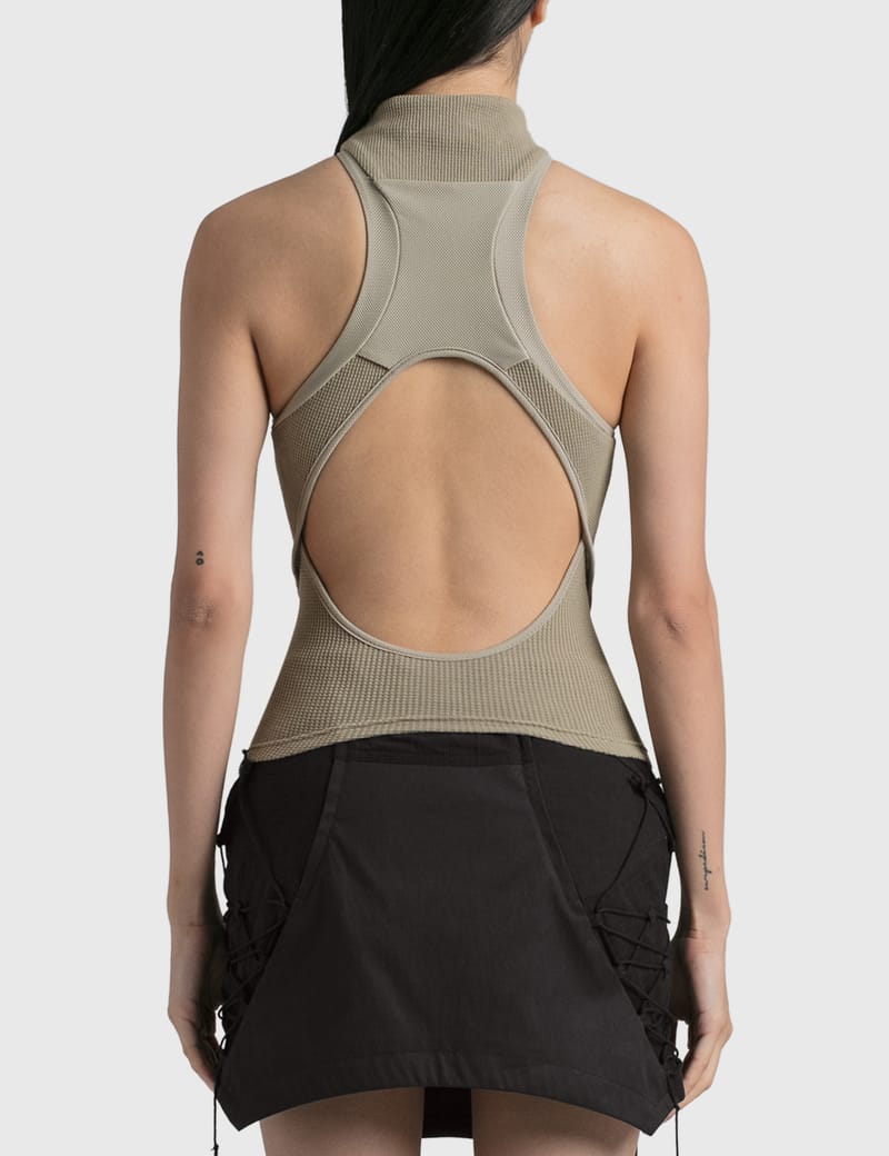 【関税込み】HYEIN SEO グレー Dyed Backstrap トップス Hyein Seo - HALF-ZIP RACERBACK | HBX - Globally Curated