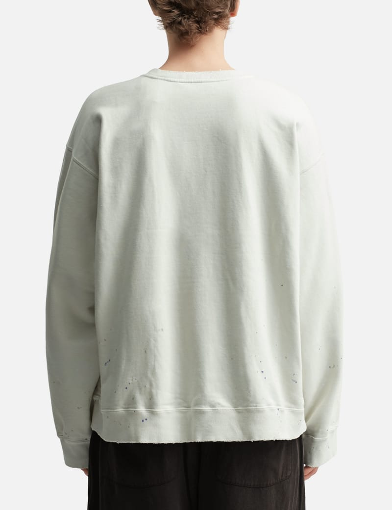 ANCELLM Embroidery Sweat Shirt - Oversized distressed crewneck