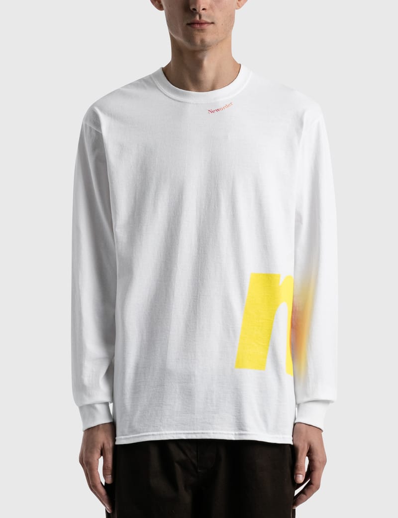 ノア ニューオーダー NOAH NEW ORDER Long Sleeve Tee Vintage NOAH - New Order, White Long Sleeve T-shirt Sz