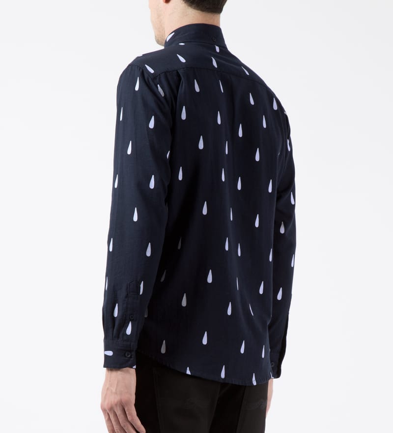 Parra - Navy Rain Drops Shirt | HBX - Globally Curated Fashion and