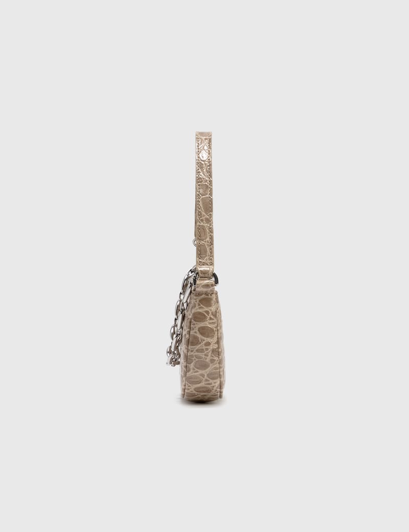 ☆人気☆【BY FAR】☆MINI RACHEL CIRCULAR CROCO LEATHER BAG☆ By Far - Mini Rachel Circular Croco Embossed Bag in Salmon
