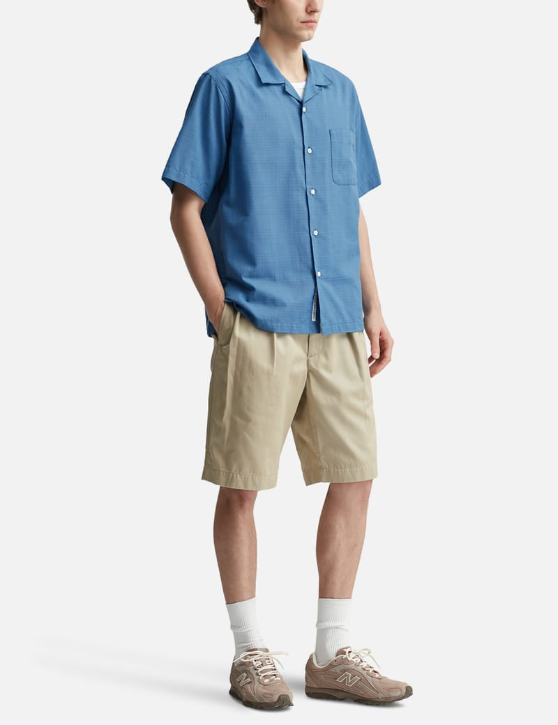 Nanamica Open Collar Panama S/S Shirt - Relaxed organic-cotton