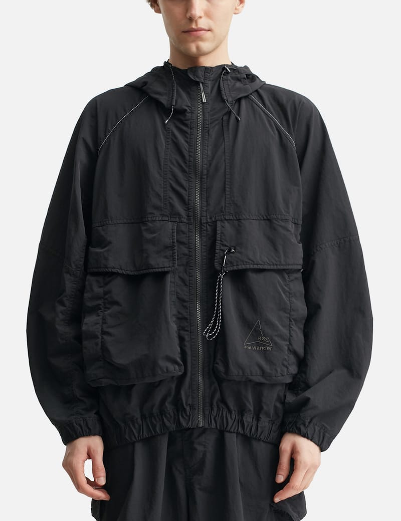 ROA ROA x and wander Garment Dye Nylon Hooded Jacket - Water