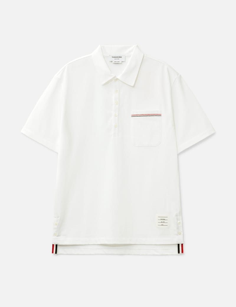 Thom Browne - Center Back RWB-Stripe Polo Shirt | HBX