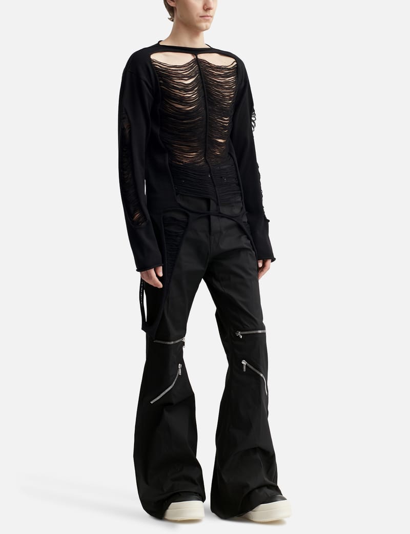 Rick Owens - MAGLIA DISTRESSED KNIT SWEATER | HBX - Globally