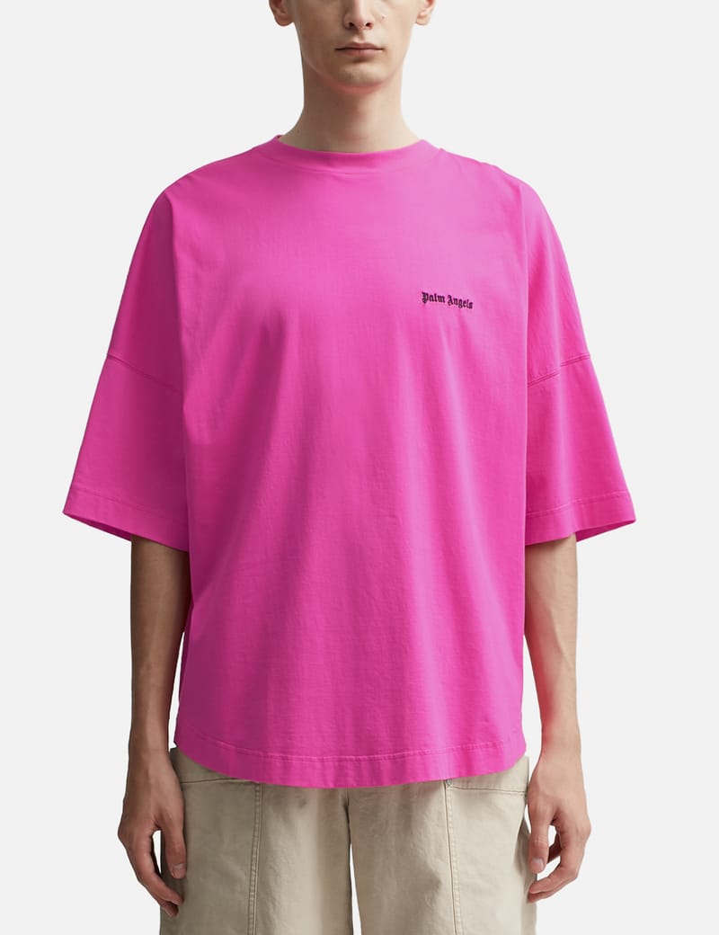 【関税込み】Palm Angels ピンク ロゴ オーバーサイズ Tシャツ Palm Angels - Oversized Logo T-shirt | HBX - Globally