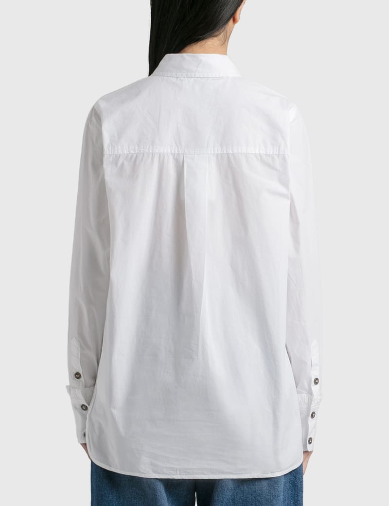 Ganni - COTTON POPLIN RUFFLE SHIRT | HBX - Globally Curated