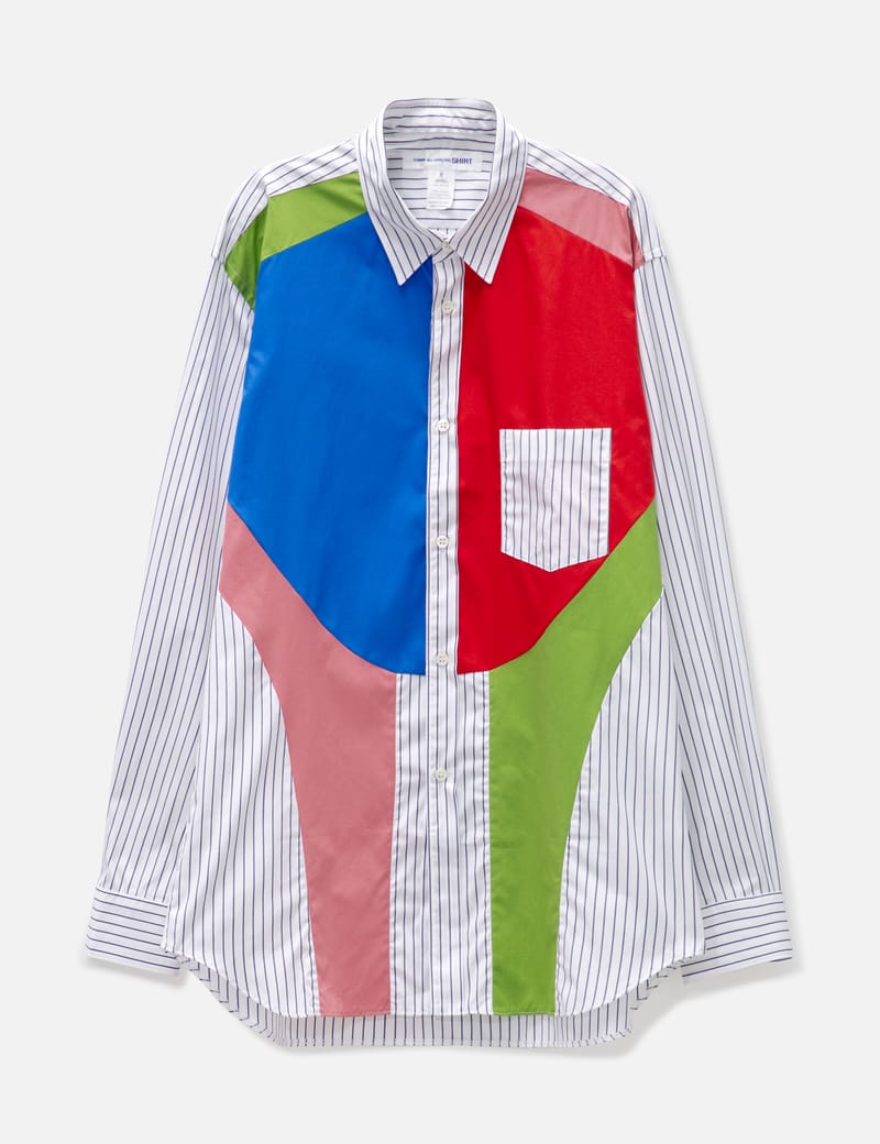 Supreme comme des garcons shirt patchwork button up shirt multicolor sale