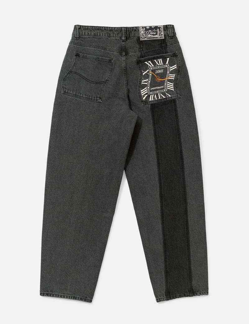 Dime Baggy Denim Pants - Oversized black cotton jeans with