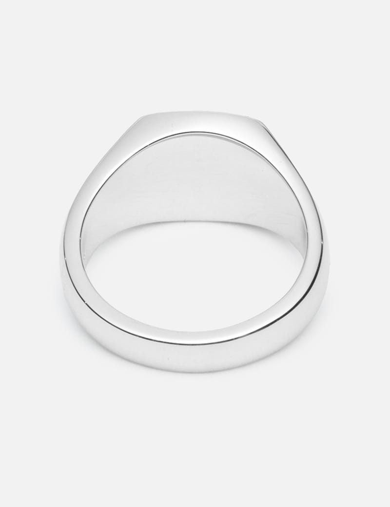 Tom Wood Mined Ring Small Diamond - Recycled 925 silver signet