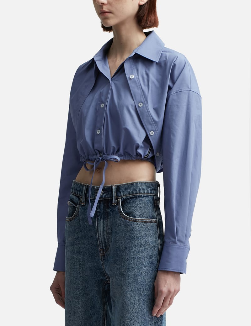 【WONDER WONDER】Rizzan layered cropped T-shirt T By Alexander Wang - Double Layered Cropped Shirt | HBX