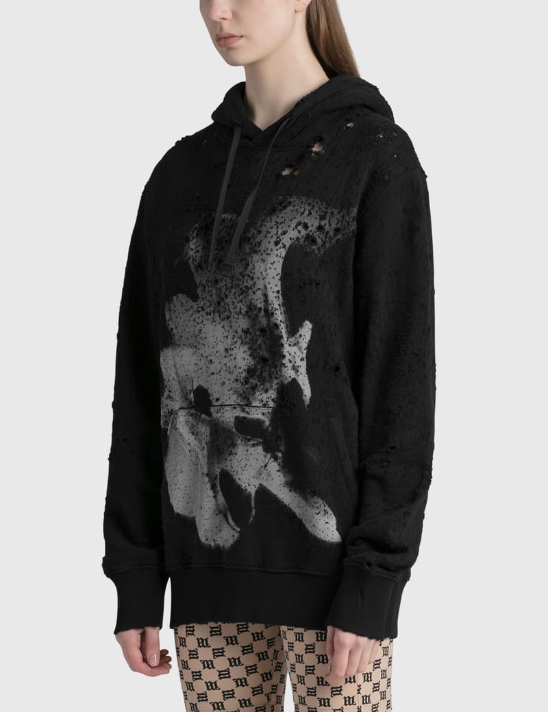 トップス 1017 ALYX 9SM - damage big hoodie 1017 ALYX 9SM Black Destroyed Hoodie 1017 ALYX 9SM