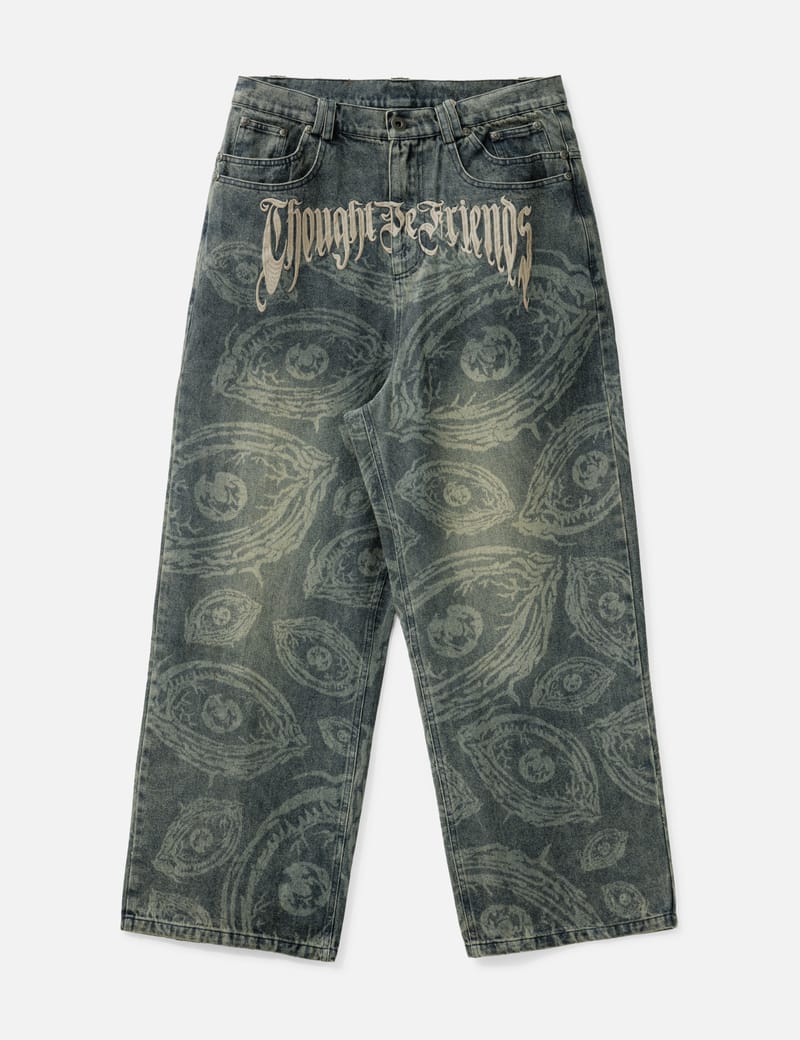 パンツ thoughtwefriends Waxed Baggy Denims Thought We Friends Eyethought Waxed Baggy Denims 2.0 - 上蠟寬鬆做