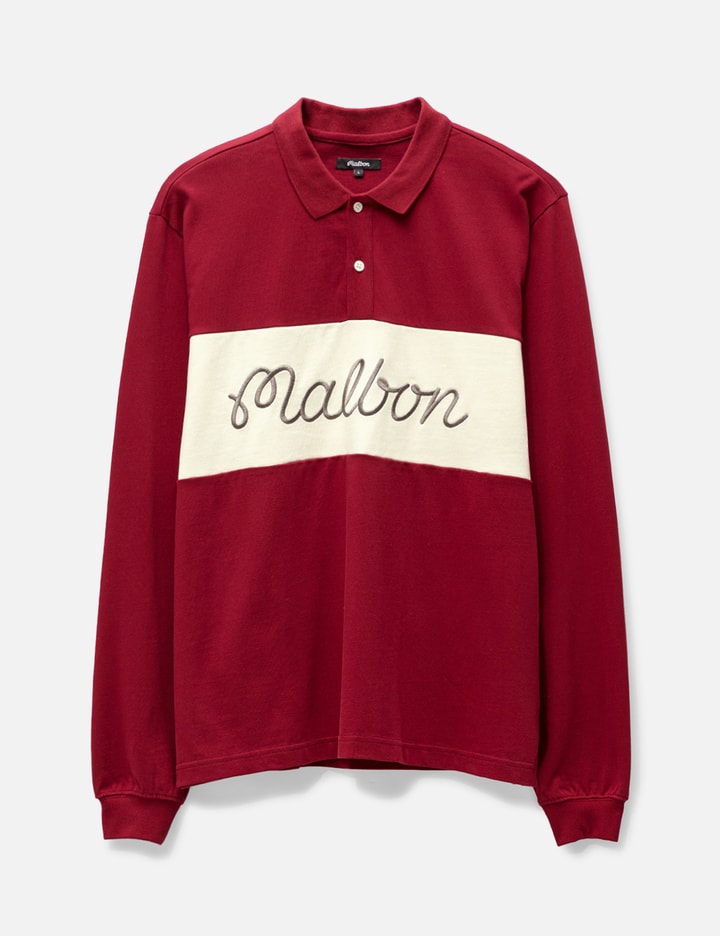 Malbon Golf Murray Long Sleeve Polo In Red | ModeSens