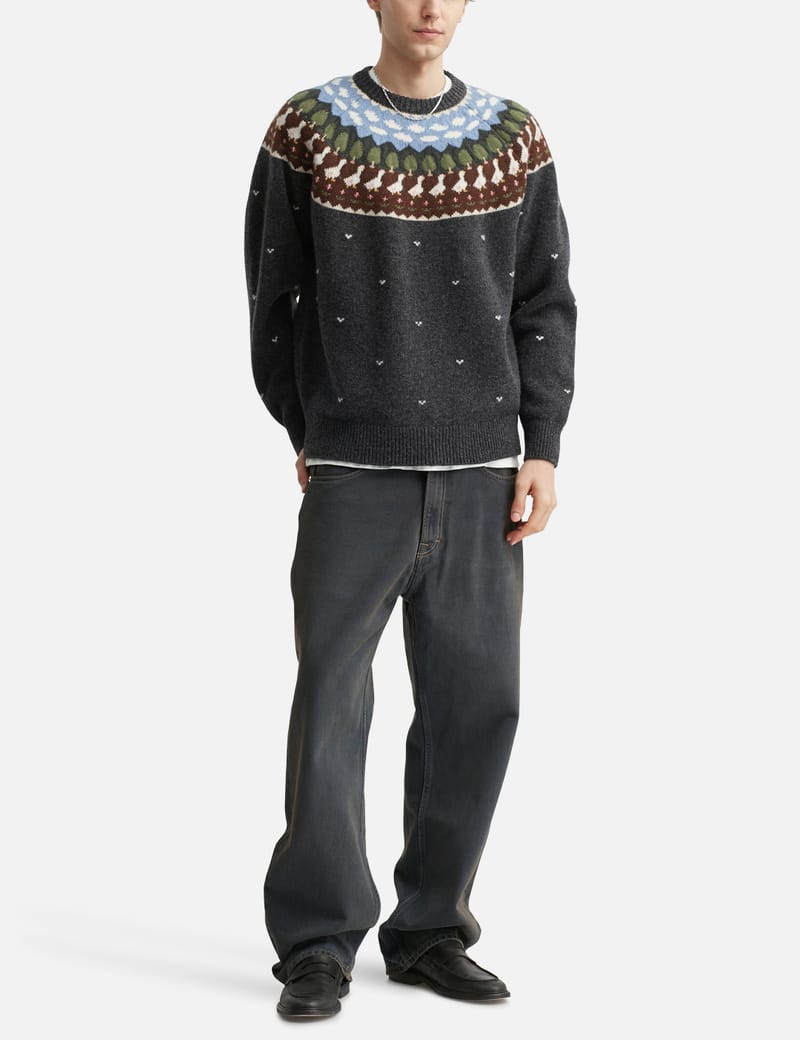 Unlikely Unlikely Fair Isle “Duck” - Wool Fair Isle sweater with