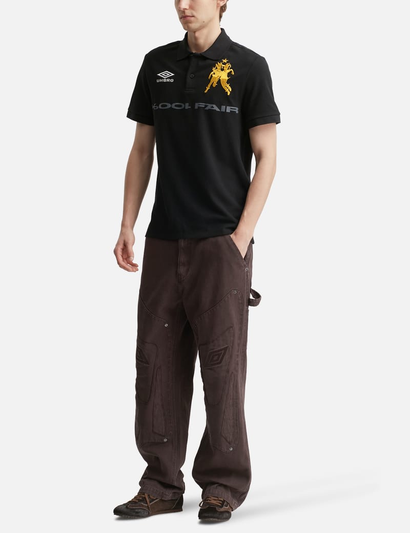 Umbro Umbro X Slam Jam 001% Fair Polo - Black cotton piqué polo