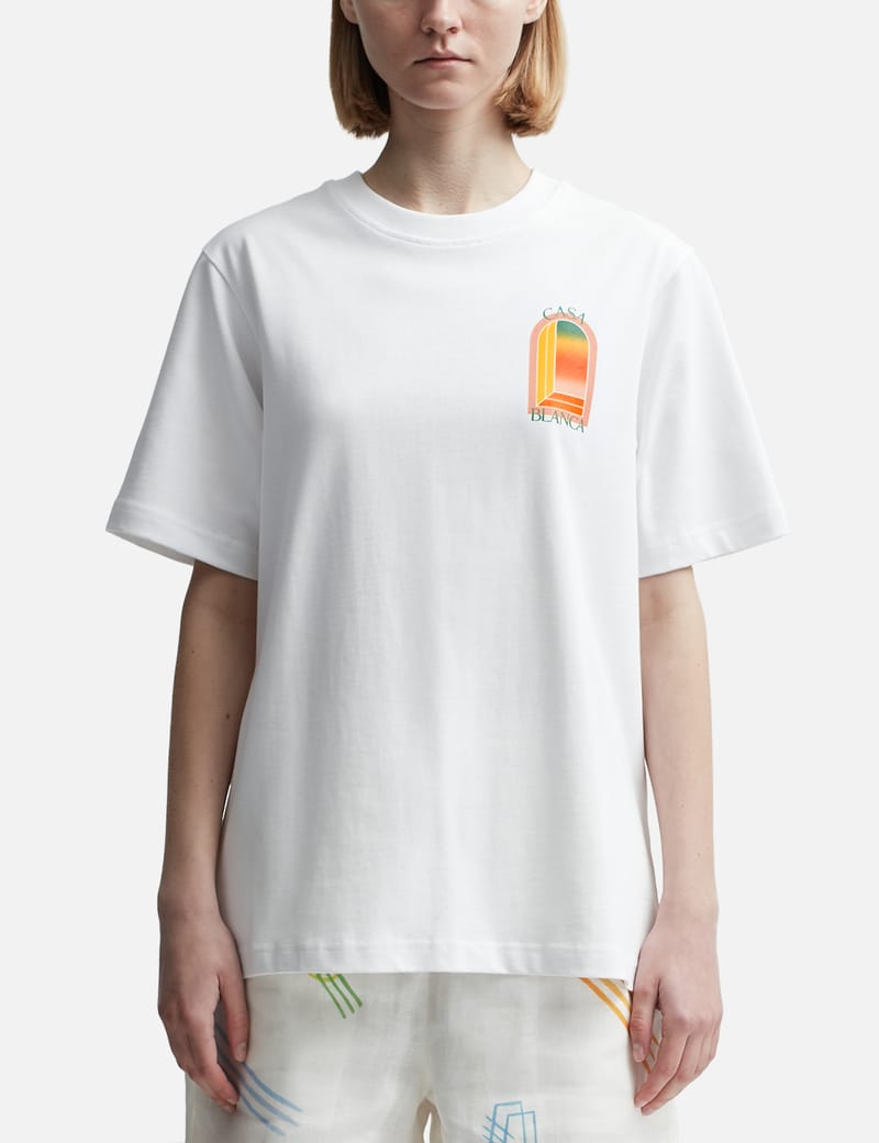 Tシャツ・カットソー [CHANCECHANCE] JARDINS T-SHIRT (WHITE) Casablanca - Gradient Arch Logo T-shirt | HBX - Globally