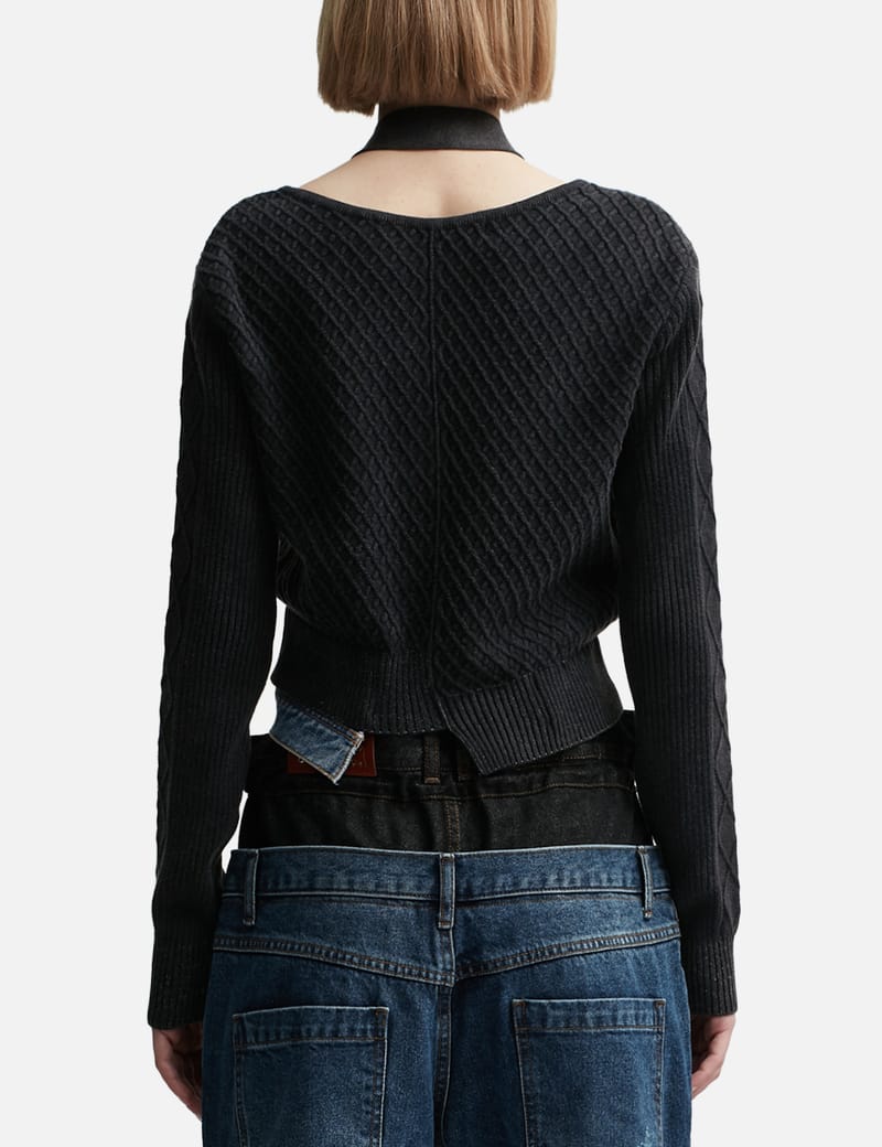 ★ANDERSSON BELL★ Sonya Dying Washed Cutout Cardigan atb109 Andersson Bell - Sonya Dyeing Washed Cut-Out Cardigan | HBX