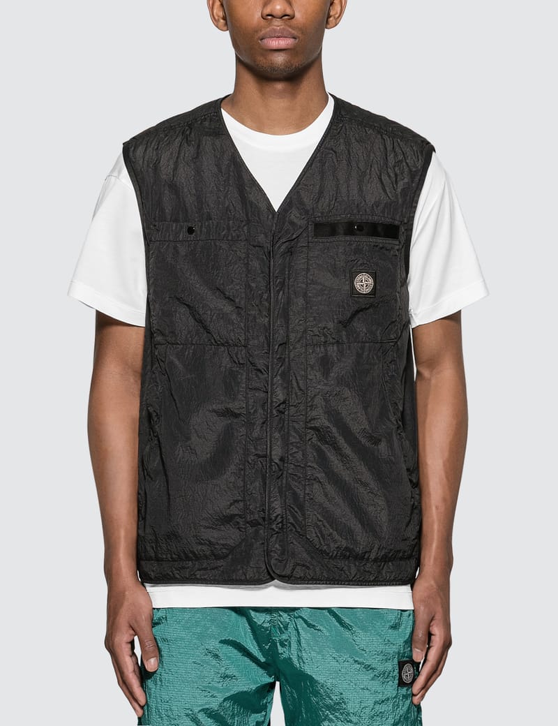 STONE  ブラック ベスト Stone Island - Seersucker Vest | HBX