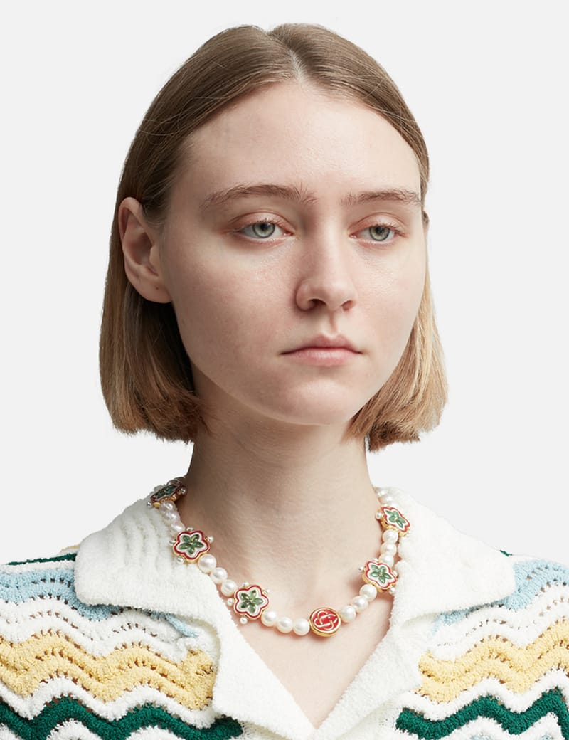 ネックレス・ペンダント Casablanca GRADIENT PEARL COLUMN NECKLACE METALLIC Casablanca GRADIENT PEARL COLUMN NECKLACE