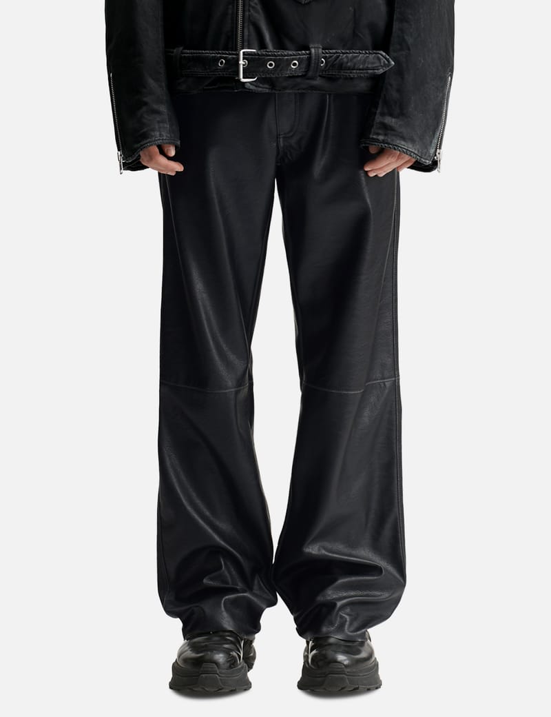 MM6 Maison Margiela Faux Leather 5-pocket Trousers - Black PU