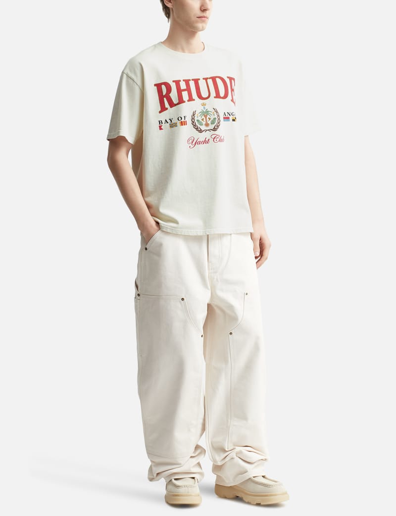 RHUDE Bay of Angels ロゴ プリント コットン Tシャツ 人気 RHUDE BAY OF ANGELS TEE