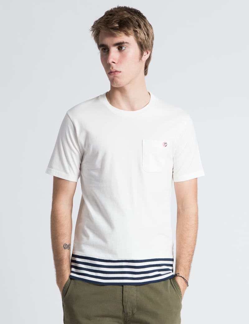 S/S Boder T-Shirt (NAVY × WHITE) L