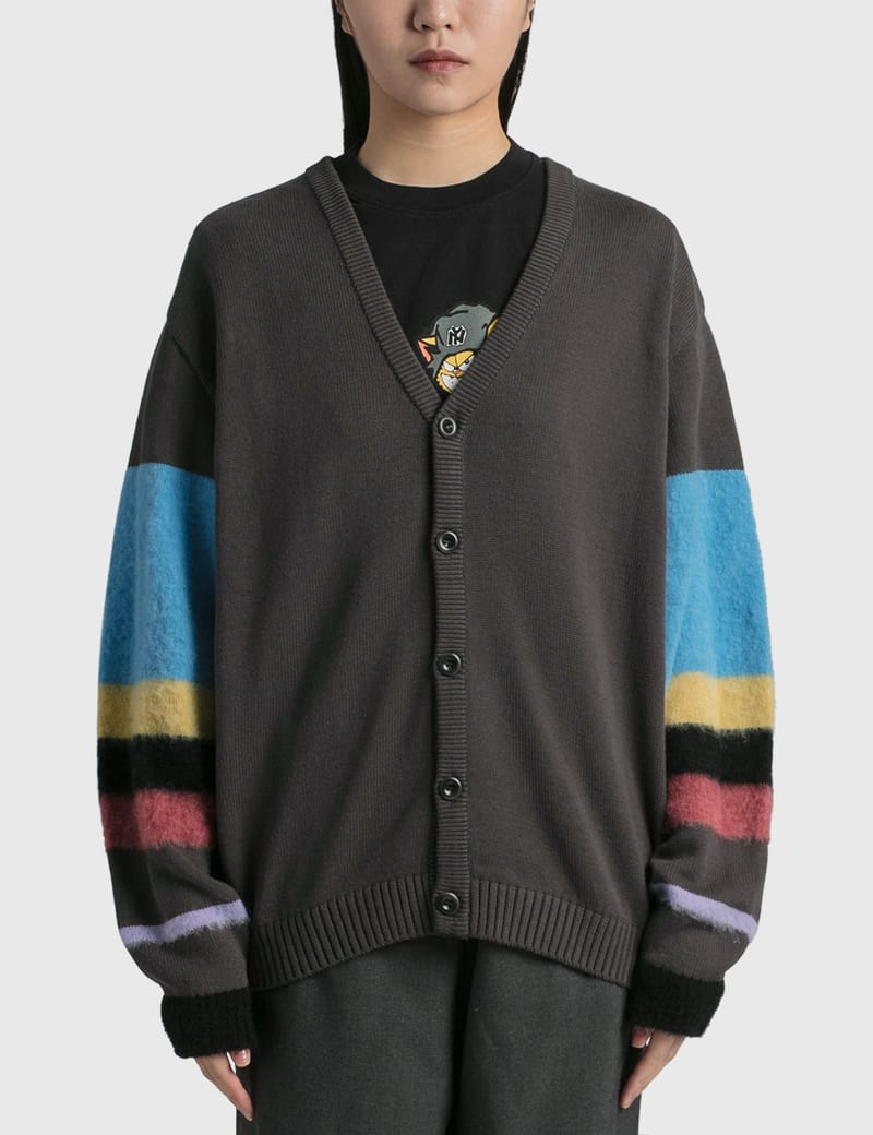 Awake NY - MOHAIR STRIPED SLEEVE CARDIGAN | HBX - Globally Curated Fashion  and Lifestyle by Hypebeast