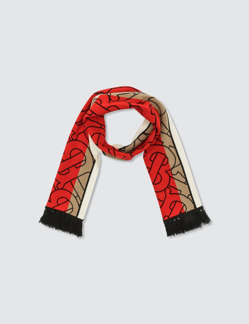 BURBERRY★素敵！Logo＆Icon Stripe Cashmere Jacquard Scarf BURBERRY☆素敵！Logo＆Icon Stripe Cashmere Jacquard Scarf