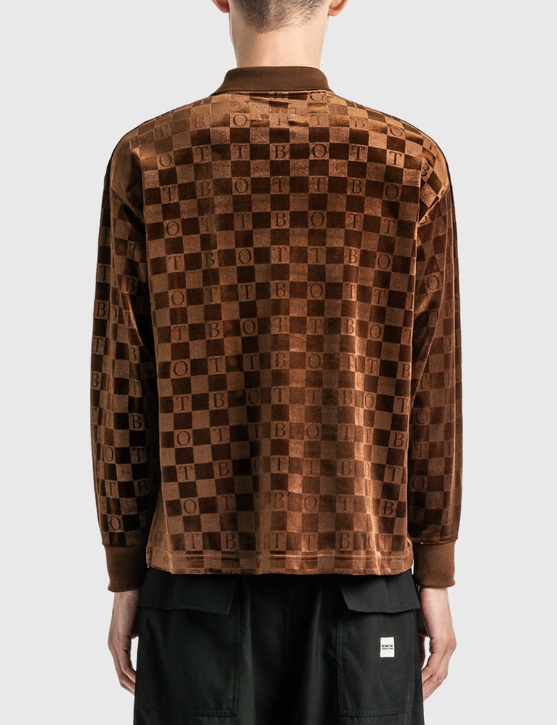 Checkerboard Velour Polo Shirt