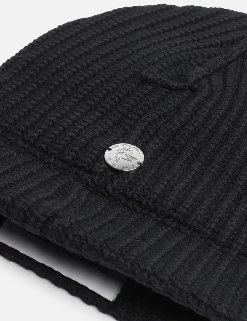 Charles Jeffrey Loverboy Chunky Ears Beanie - Black lambswool