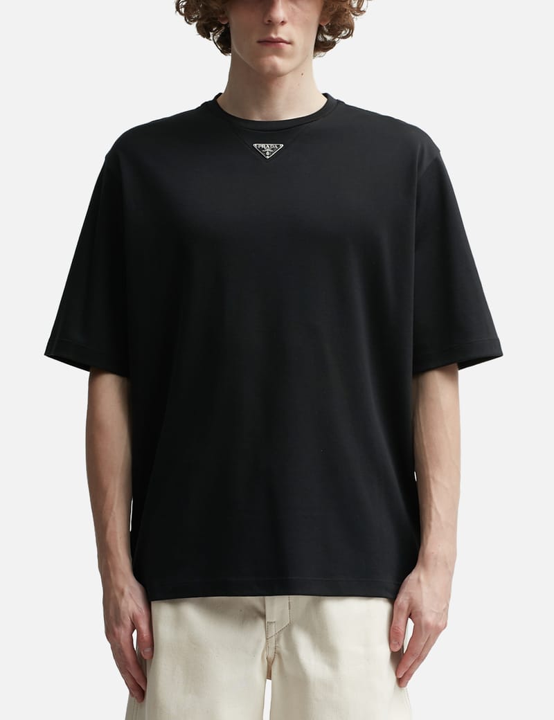 Prada - コットン ロゴ プラーク Tシャツ | HBX - ハイプビースト