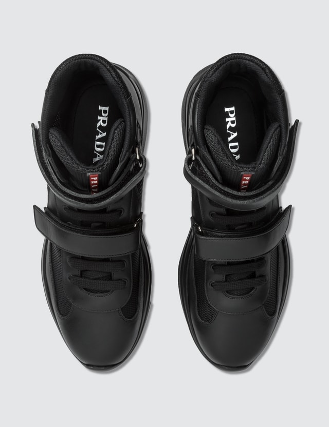 Prada - High Top Velcro Strap Sneaker | HBX