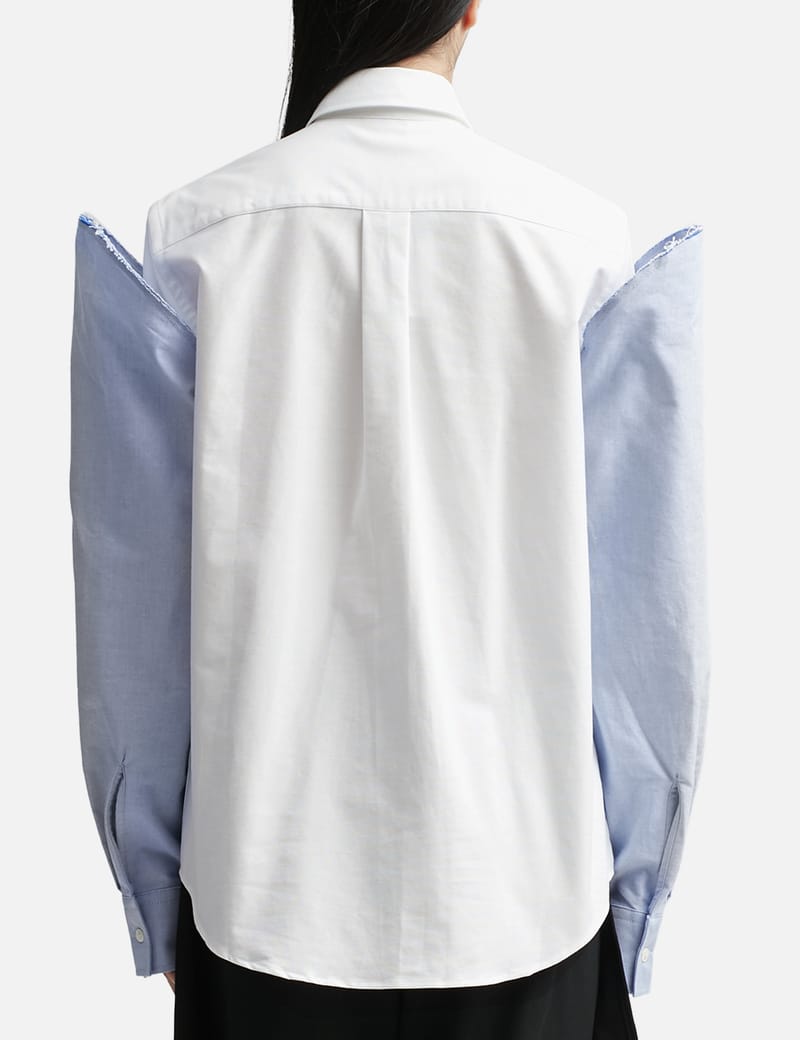 トップス JW ANDERSON DOUBLE LAYER SHIRT M JW Anderson White Double Layer Shirt JW Anderson