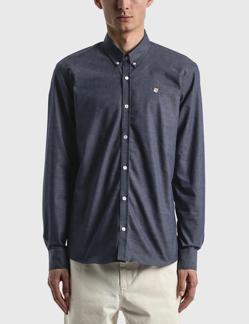 Maison Kitsuné - Fox Head Embroidery Classic Shirt | HBX