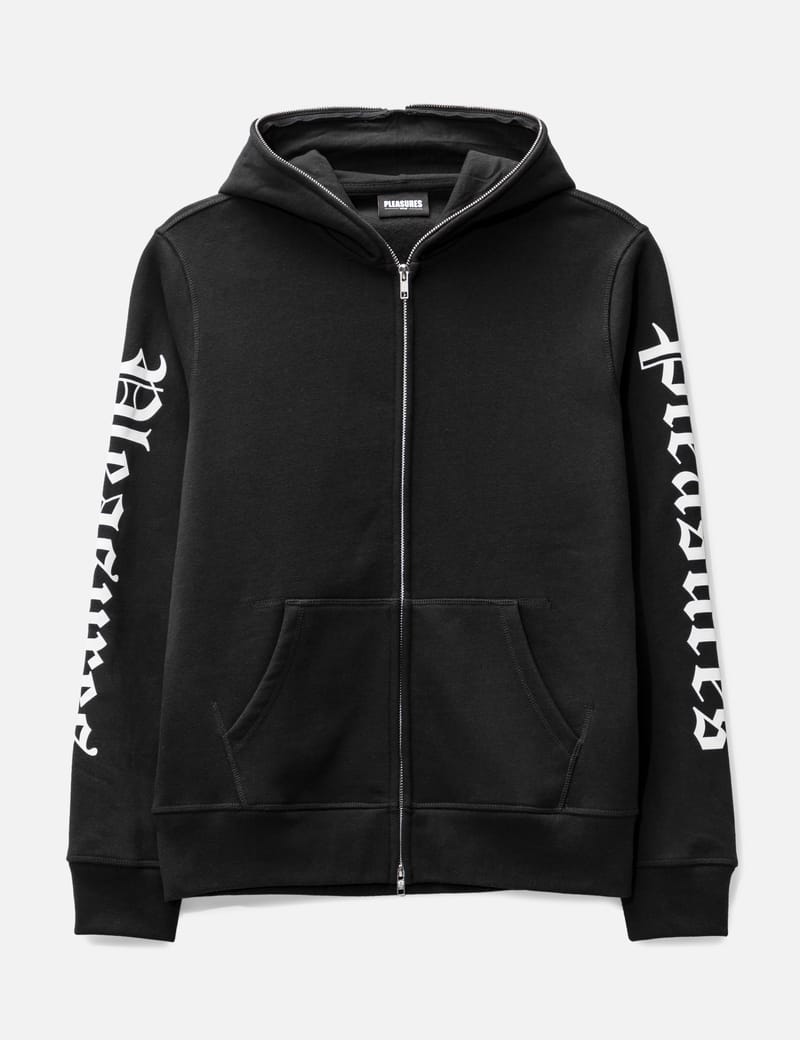 Pleasures zip online hoodie